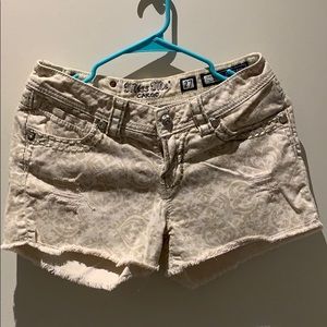 Miss Me White and Cream Denim Shorts